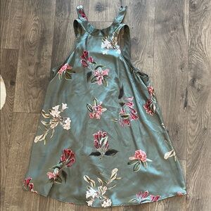 Show Me Your MuMu Floral Mini Dress in Green and Pink